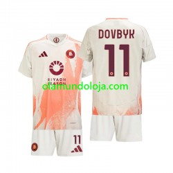 Camisola AS Roma Artem Dovbyk 11 Criança Equipamento Segundo 2024-2025 Manga Curta